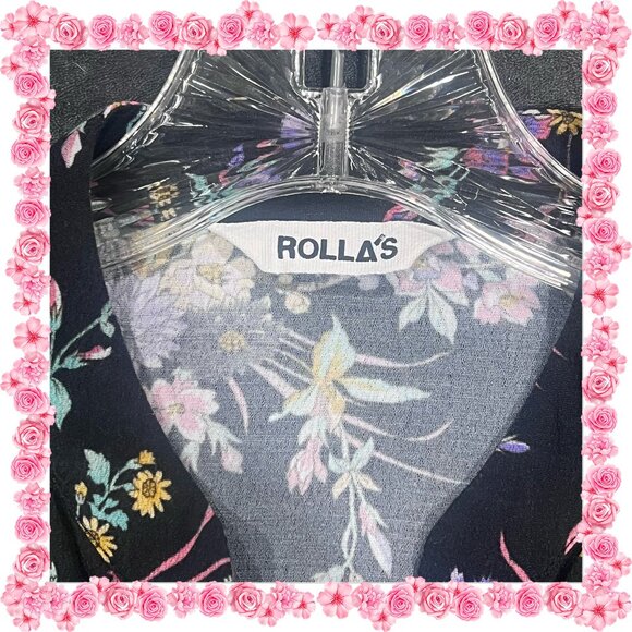 ROLLA'S Lightweight Semi-Sheer Floral Print Long Sleeve Blouse - Size S - Picture 10 of 13